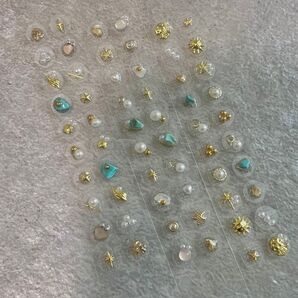 耳つぼジュエリー 60粒 セット ターコイズ ニュアンス 耳ツボ 天然石