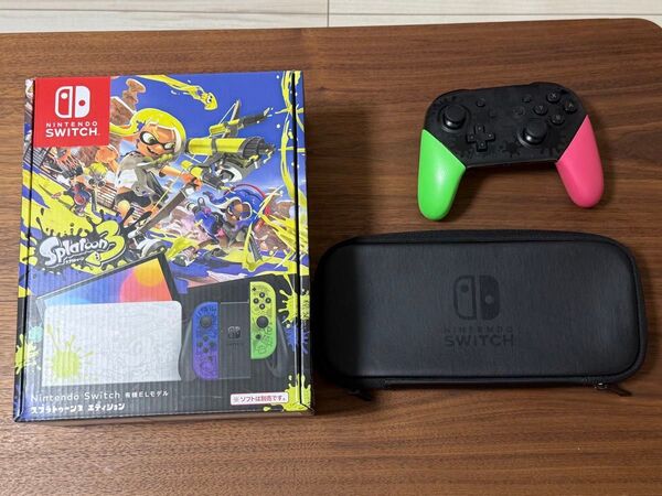 Nintendo Switch 有機ELモデル スプラトゥーン3エディション、プロコン、ケース、フィルム付き