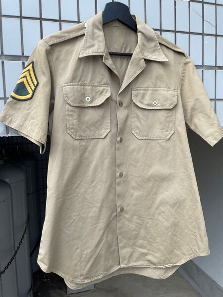 60〜70年代ヴィンテージミリタリーシャツU.S.army オープンカラーシャツ