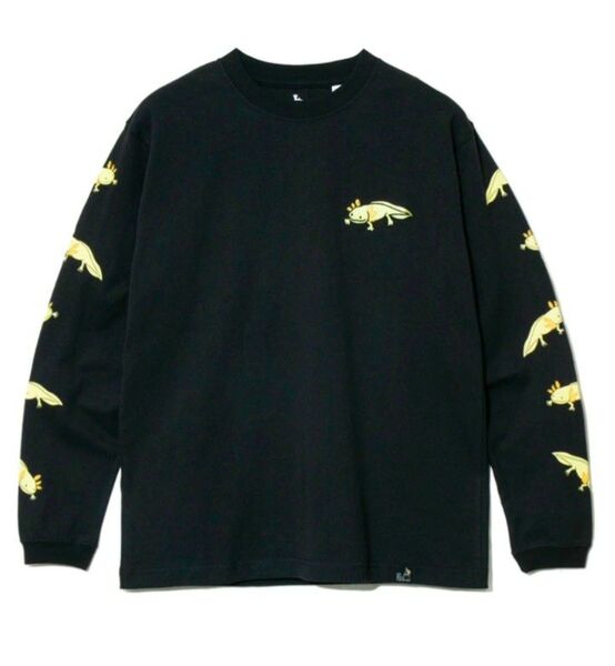 ゴースローキャラバン ウーパールーパー ブラック サイズМ 長袖Tシャツ