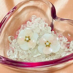 ハンドメイドアクセサリー 紫陽花 イヤリング パール