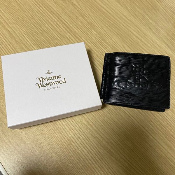 Vivienne Westwood MAN レザーマネークリップ付き二つ折り財布