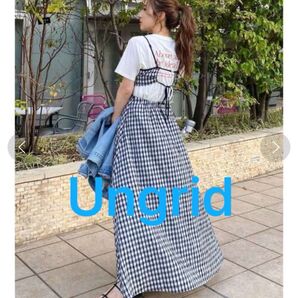 Ungrid ギンガムチェックバックオープンキャミワンピース