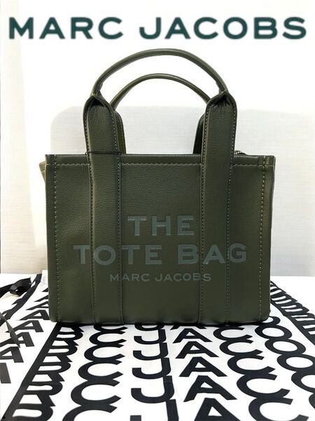 【MARC JACOBS】レザー ミニ トートバッグ bronzegreen マークジェイコブス