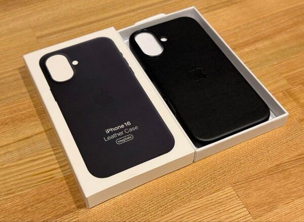 【24H以内発送】iPhone16 純正互換レザーケース ブラック