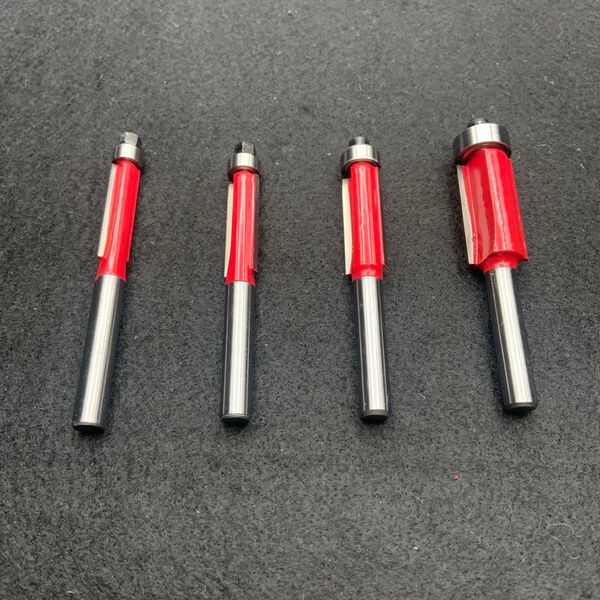 ストレートビット 4個 トリマー ルーター 木工 DIY 1/4