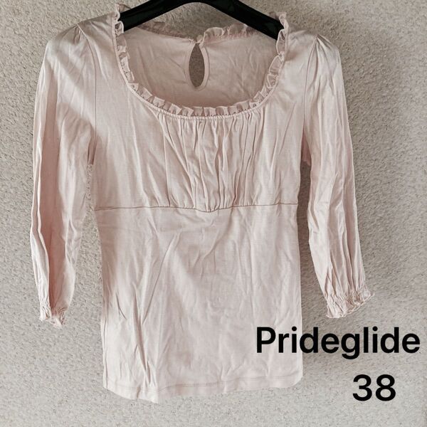 Prideglide/レディース/カットソー/ブラウス/七分袖カットソー/七分袖/ピンク系/38サイズ/Mサイズ/プライドグライド
