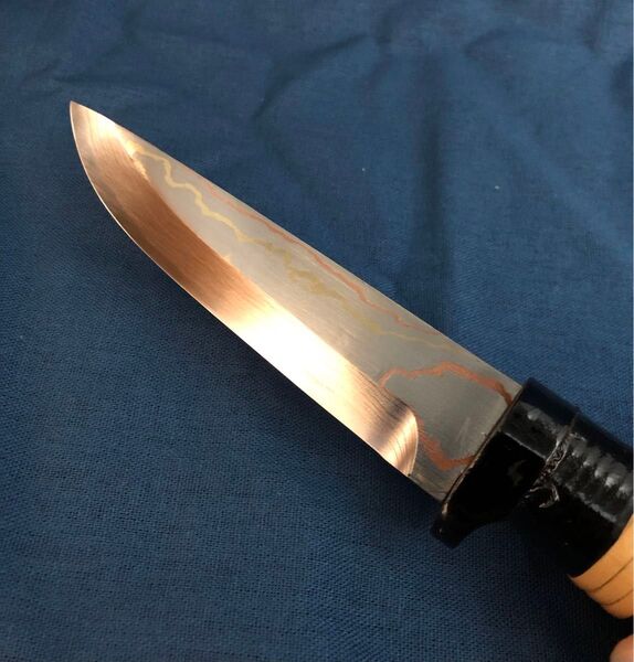 レア 佐治 有色 ダマスカス ナイフ キャンプ 伝統芸 ハンドメイド マルチツール シースナイフ
