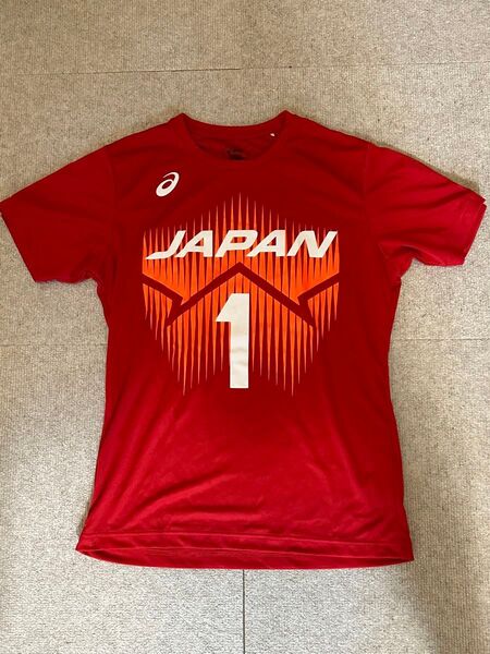 asics 日本代表 バレーボール シャツ Lサイズ 西田 1 美品