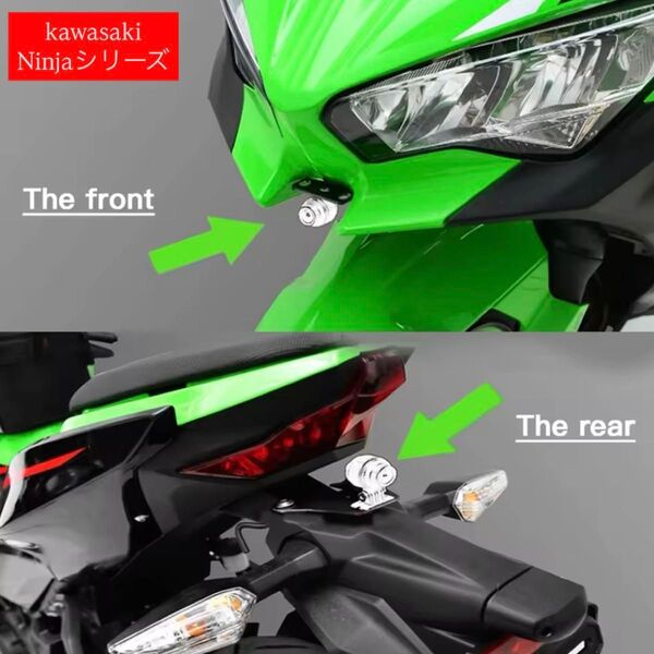 kawasaki Ninja 250 400 500 ドラレコ ステー ブラケット ブラック 前後 リア フロント
