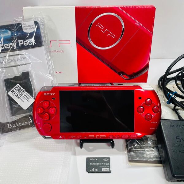 【極美品】SONY PSP-3000 ラディアントレッド 箱付きセット品 プレイステーションポータブル
