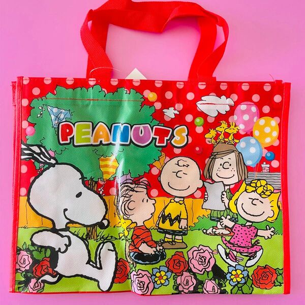 SNOOPY レッスンバック エコバッグ プールバッグ ビニールバッグ 手提げ スヌーピー ショッピングバッグ PEANUTS