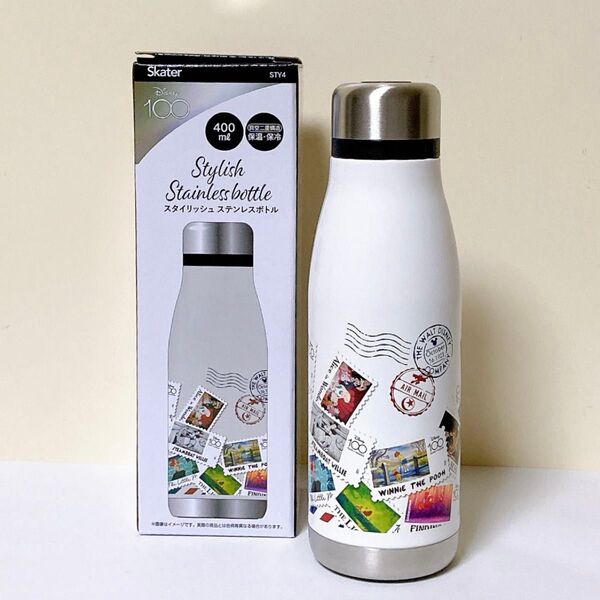 《箱無し》新品未使用 ディズニー100周年 保温保冷ステンレスボトル 直飲み水筒 400ml