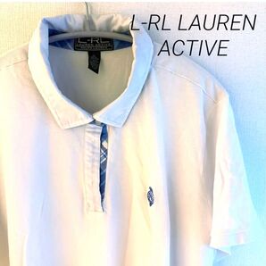 L-RL LAUREN ACTIVE ラルフローレン ポロシャツ 2XL 古着