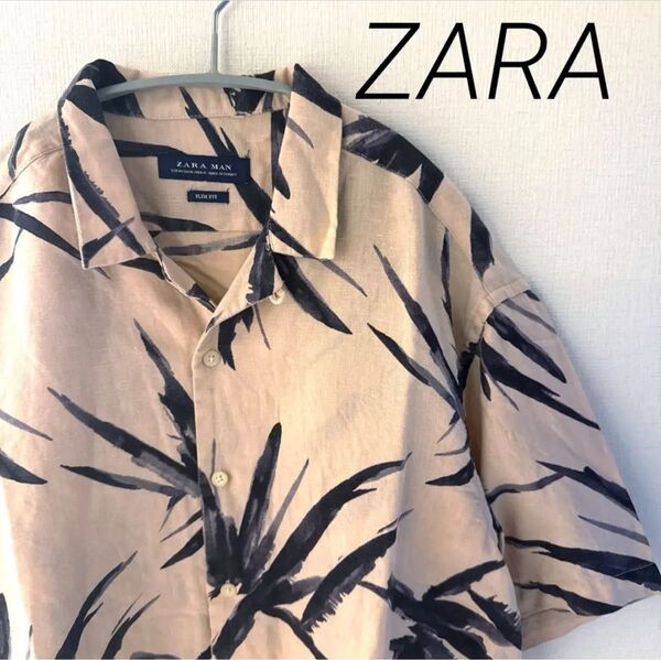 ZARA 総柄シャツ 半袖 アロハシャツ Mサイズ メンズ ザラ