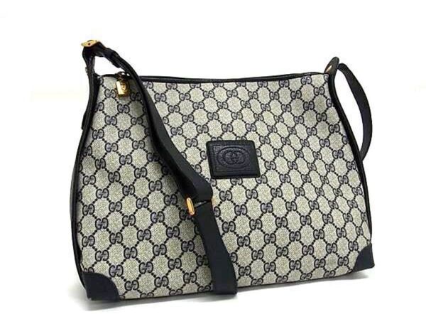 GUCCI オールドグッチ ショルダーバッグ GG柄 ネイビー