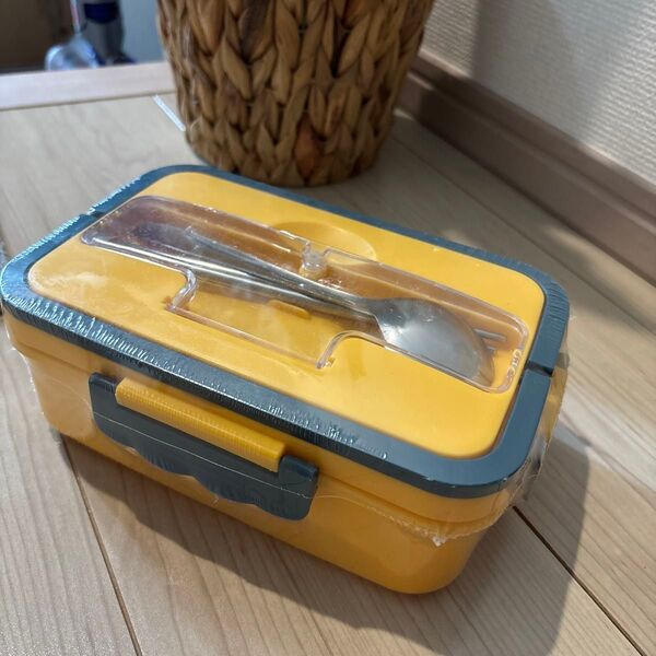 弁当箱 イエロー スプーンフォーク付き 新品 未使用