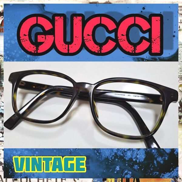 GUCCI ULTRAヴィンテージ シェリーライン メガネ セルフレーム グッチ ロゴ欠落アリ