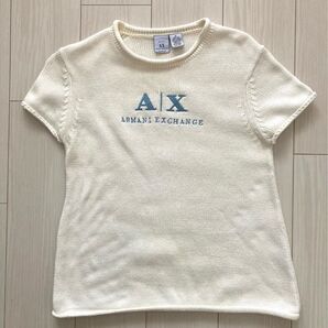 A/X ARMANI EXCHANGE 半袖ニット オフホワイト Mサイズ