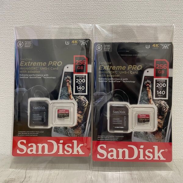 SanDisk Extreme PRO microSDXC UHS-Iカード 256GB 2個セット