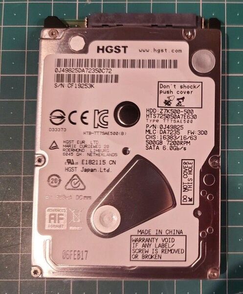 2.5インチHDD 500GB