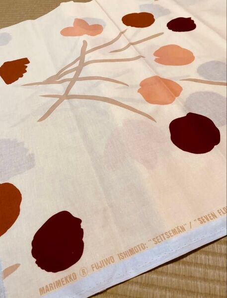 マリメッコ クリーム色 seven flowers レア 廃盤 1979 はぎれ marimekko