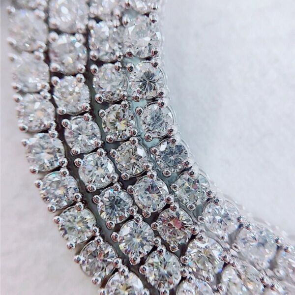 10.73ct k18wg 刻印有り ダイヤモンドネックレス 鑑別書 領収書 テニスネックレス 2.5㍉〜3㍉弱 50cm