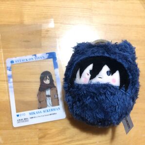 進撃の巨人 ミカサ たぴぬい + アニメイトフェア SNS風クリアカード ぬいぐるみ マスコット キーホルダー