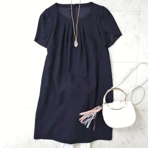 美品♪ アナイ ANAYI バック金ジップ ワンピース シワになりにくい