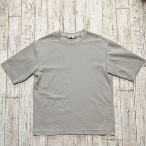 ユニクロ エアリズムコットンオーバーサイズ Tシャツ 5分袖 M ライトグレー