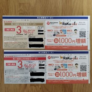 ビックカメラグループ株主優待クーポン+ラクウル 買取金額1,000円増額チケット