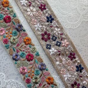 ◎ (A21)太幅インド刺繍リボン セール中