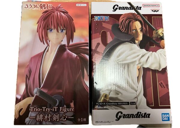 るろうに剣心 緋村剣心 ワンピース シャンクス フィギュア 2個セット