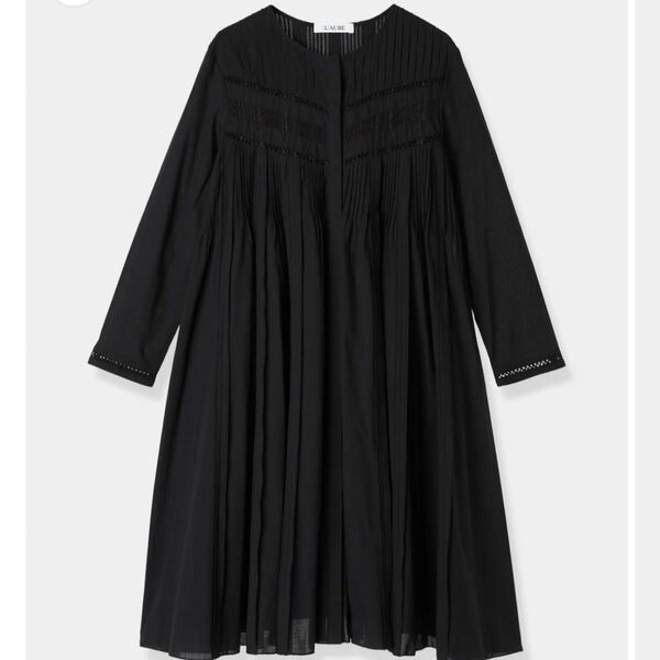 L'AUBE BLANC ローブブラン Pin-tuck Lace Mini Dress ワンピース