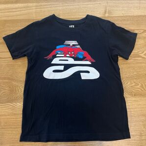 ユニクロ UNIQLO スパイダーマン Tシャツ 140 黒 ブラック MARVEL UT