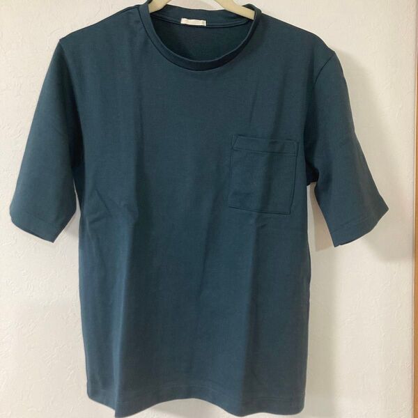 GU ネイビーグリーンTシャツ メンズ Sサイズ
