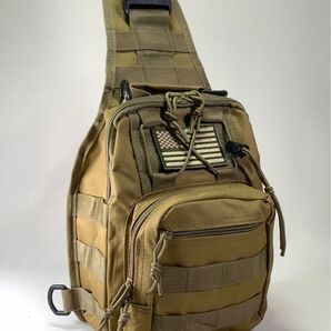 【カーキ】2way ボディバッグ タクティカル ミリタリー アウトドア 登山