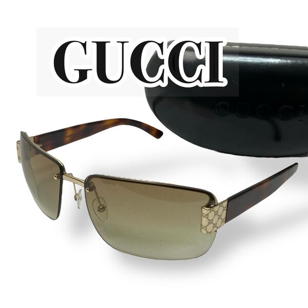 【未使用級】GUCCI グッチ サングラス グッチシマ UVカット GG1798 GG柄 カラーレンズ イエロー