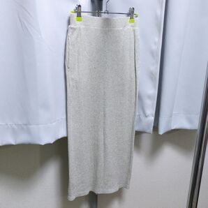 UNIQLO ロングスカート タイトスカート リブニットスカート グレー