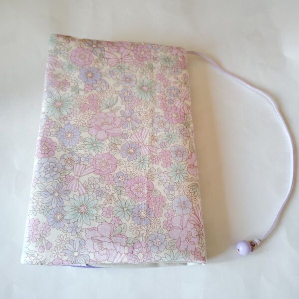 【ハンドメイド】花とりぼん☆ブックカバー 文庫本サイズ