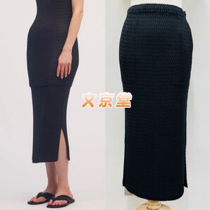 ISSEY MIYAKE SLEEK PLEATS プリーツ ロングスカート ブラック