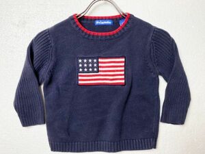 90's 00's Australia made Kids star article flag pattern cotton knitted sweater (3T) child 