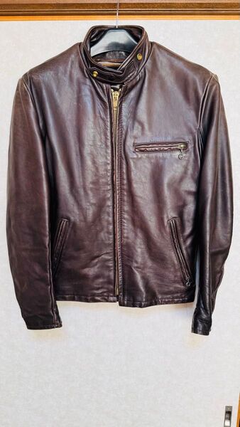 【ヴィンテージ 】Schott 141 レザーシングルライダース ブラウン サイズ38 ライナー付き