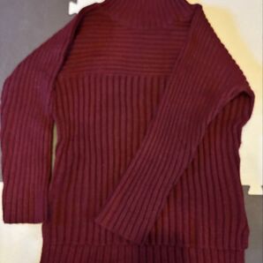 セーター タートルネック sizeM レッドワイン系