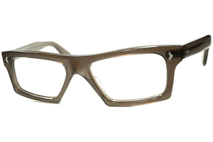 技巧派テクニカル３層レイヤード1950s-60sフランス製 デッド FRAME FRANCE オールドSTYLEウェリントン トリュフBROWN眼鏡 48/22実寸 a7467