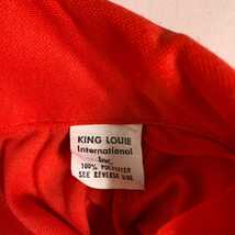 USA製 King Louie キングルイ ポロシャツ ボーリングシャツ 無地 赤 レッド_画像4