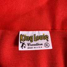 USA製 King Louie キングルイ ポロシャツ ボーリングシャツ 無地 赤 レッド_画像3