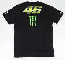 VR46 モンスターエナジー MONSTER ENERGY ビッグ46デザイン イタリアンフラッグ 半袖 Tシャツ （ブラック） (M) [並行輸入品]_画像2