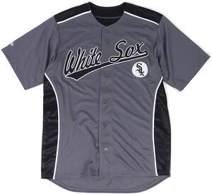 Stitches MLB Chicago White Sox シカゴ ホワイトソックス ベースボールシャツ (チャコール) (L) [並行輸入品]
