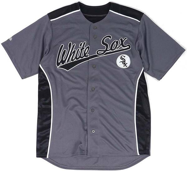 Stitches MLB Chicago White Sox シカゴ ホワイトソックス ベースボールシャツ (チャコール) (XL) [並行輸入品]